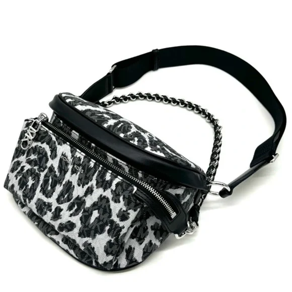 Michael Kors Medium Slater Sling Pack Chain Messenger Crossbody Bag Black Multi - Picture 1 of 11